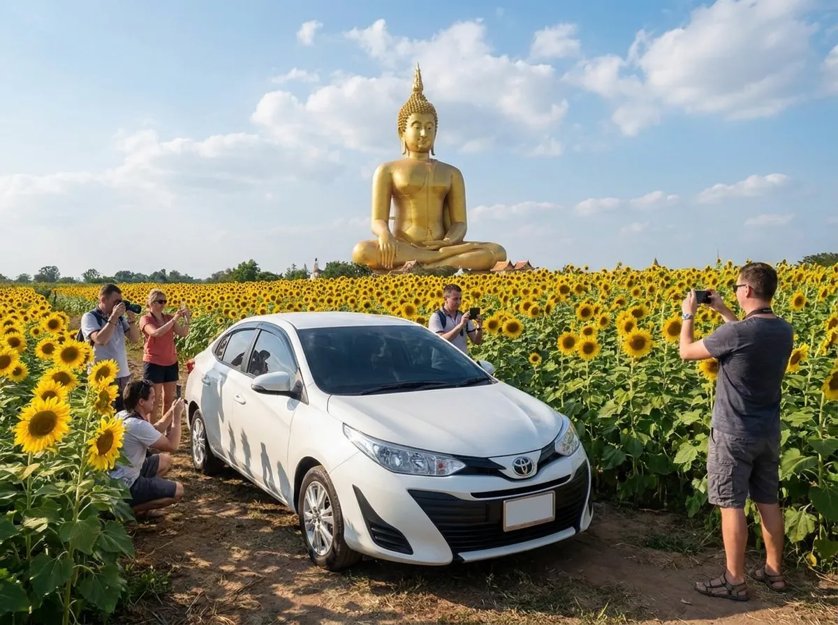Lopburi Sunflower Fields – taxi from Hua Hin